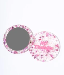 Pink No Thanks Glitter Compact Pocket Mirror 5 Pink No Thanks Glitter Compact Pocket Mirror -New Dress Store pink no thanks glitter compact pocket mirror 840201
