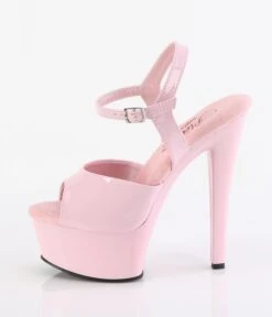 PLEASER Pink Patent Comfort Platform Sandals