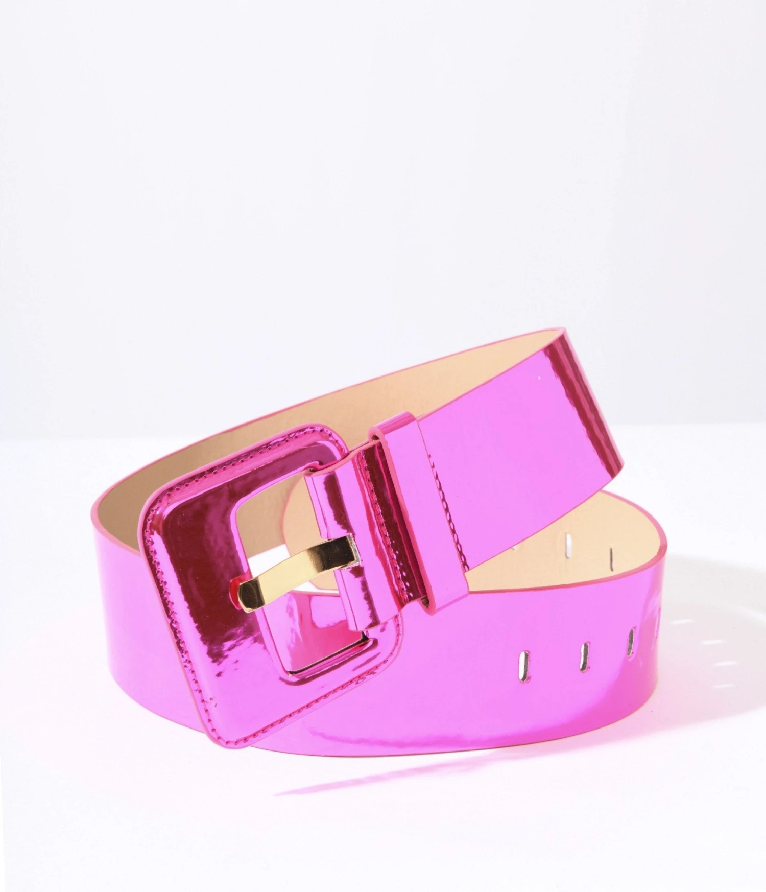 Pink Patent Leatherette Square Belt 1 Pink Patent Leatherette Square Belt