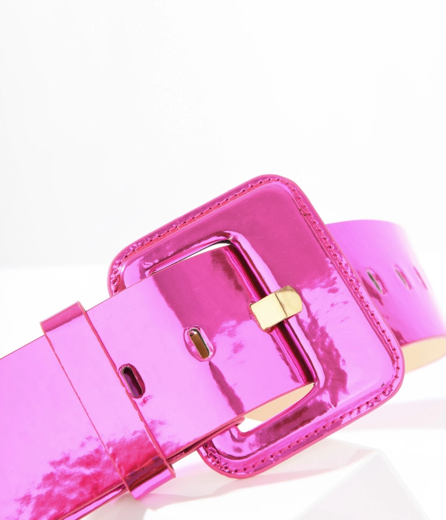 Pink Patent Leatherette Square Belt 2 Pink Patent Leatherette Square Belt - Image 2