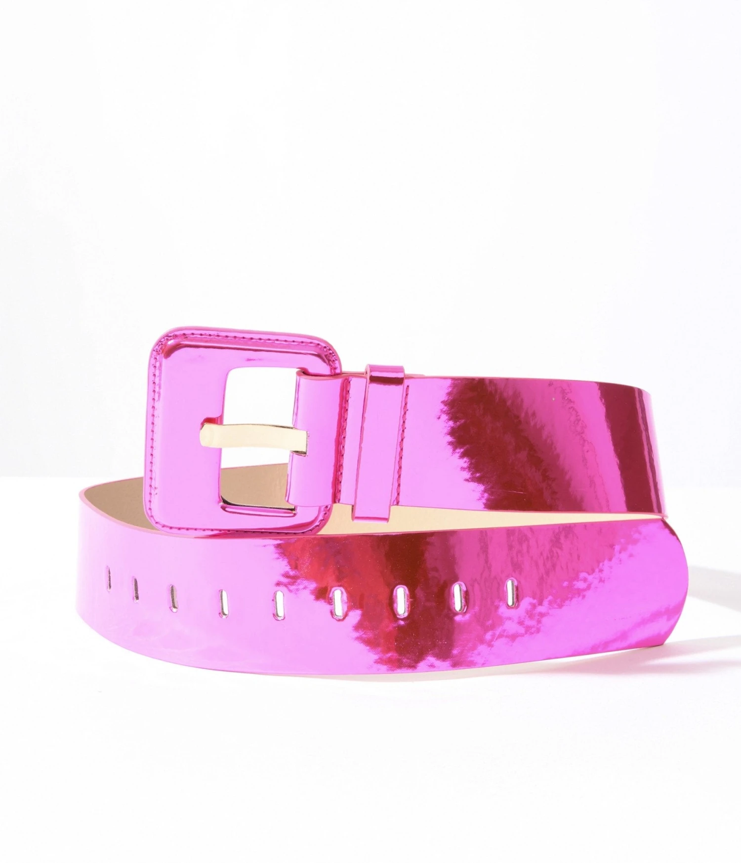 Pink Patent Leatherette Square Belt 3 Pink Patent Leatherette Square Belt - Image 3