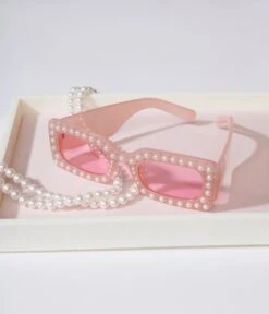 Pink Pearl Dot Sunglasses