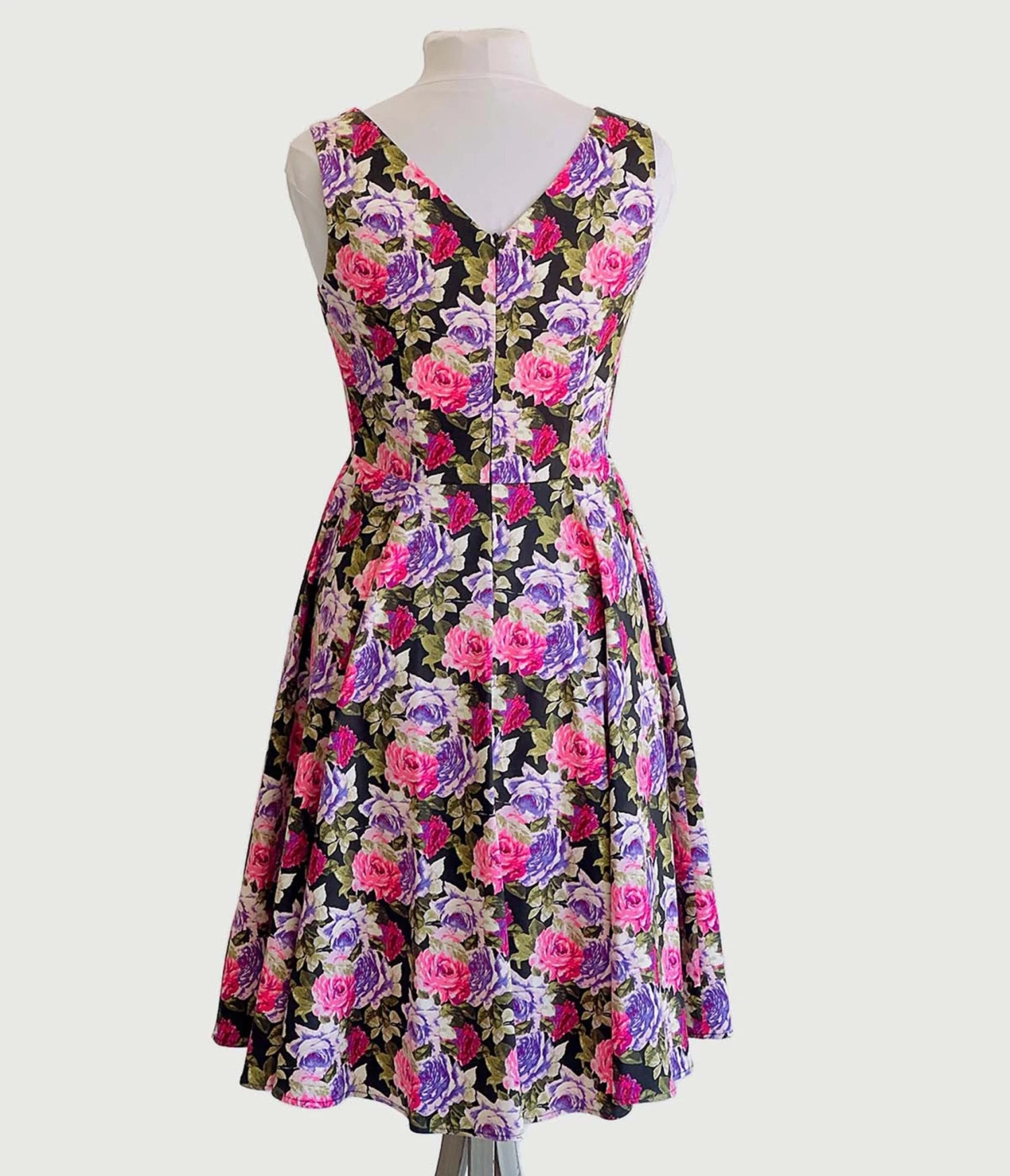 Pink & Purple Roses Swing Dress 3 Pink & Purple Roses Swing Dress - Image 3