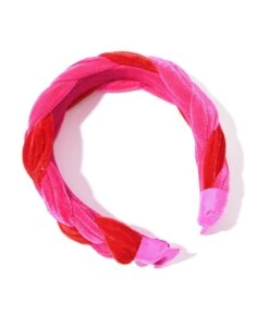 Pink & Red Braided Velvet Headband