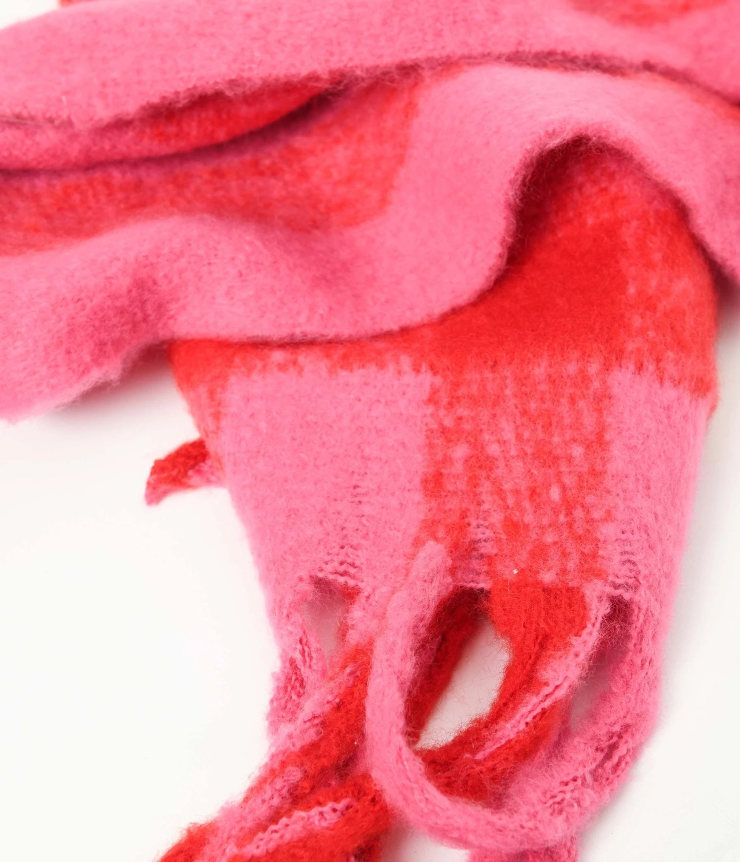 Pink & Red Checkered Noelle Scarf 2 Pink & Red Checkered Noelle Scarf - Image 2