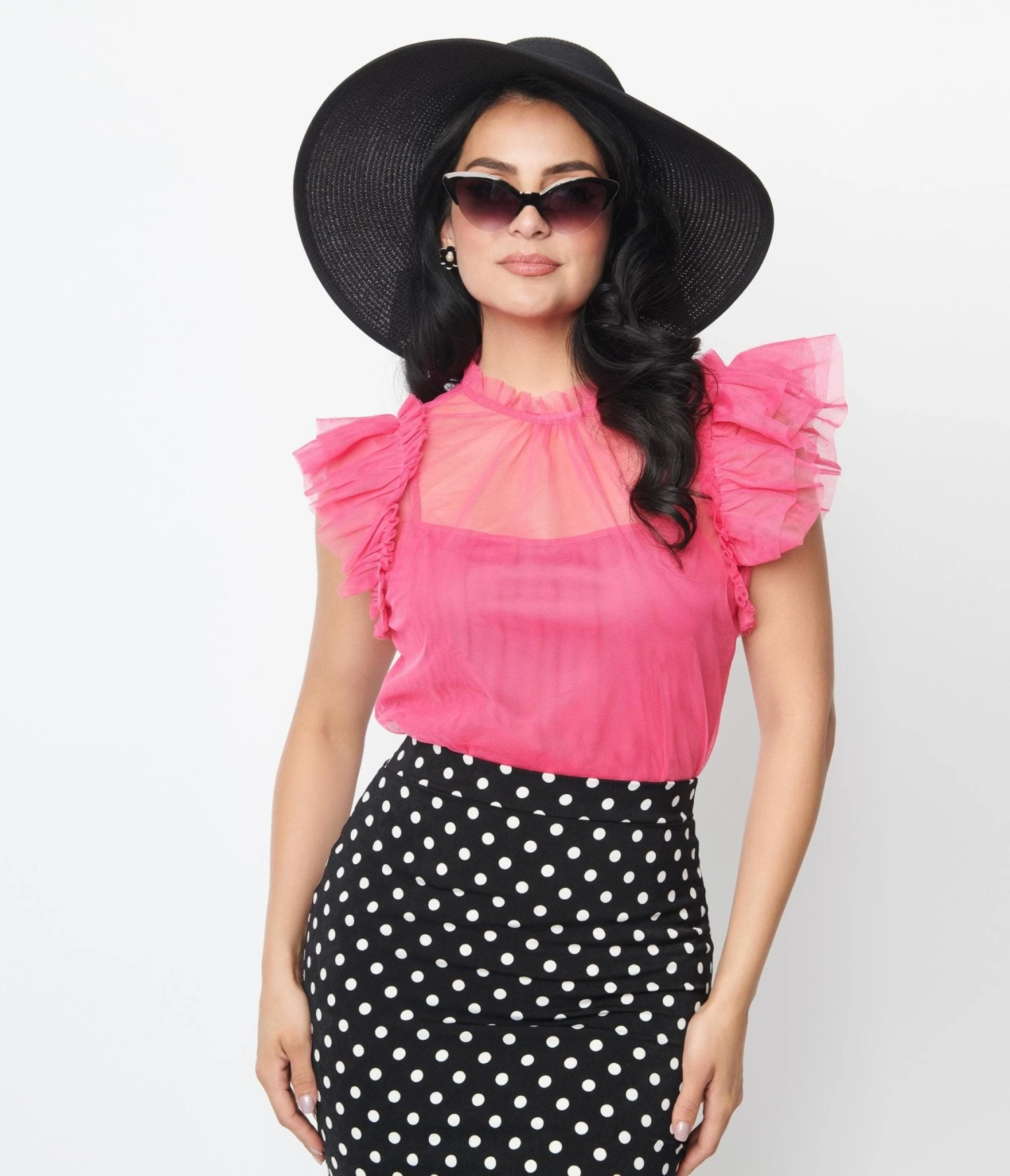 Pink Tulle Ruffle Sleeve Top 1 Pink Tulle Ruffle Sleeve Top