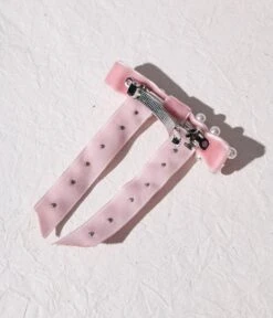 Pink Velvet & Pearl Bow Clip 5 Pink Velvet & Pearl Bow Clip -New Dress Store pink velvet pearl bow clip 857329