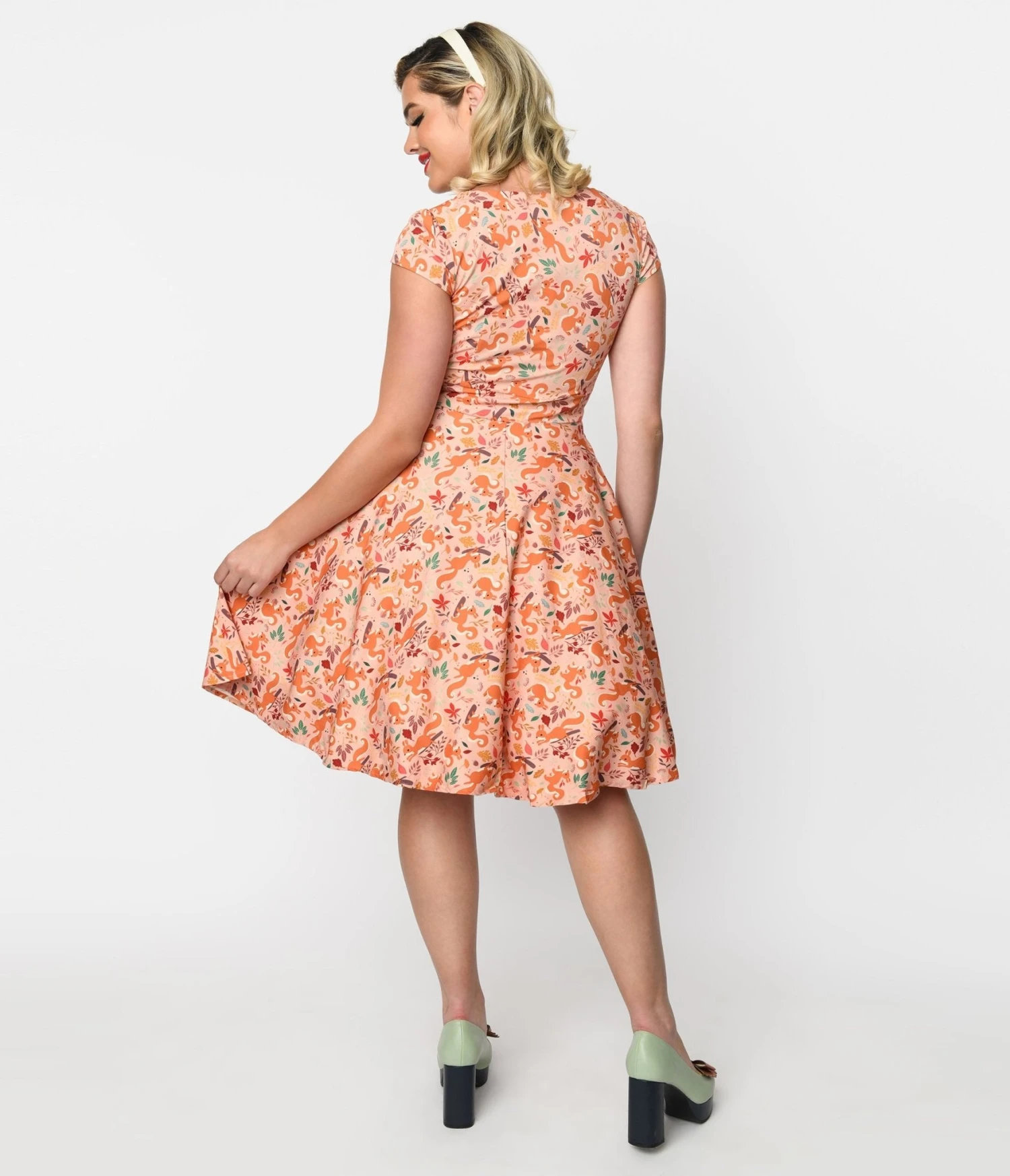 Pink Woodland Squirrel Laura Fit & Flare Dress 2 Pink Woodland Squirrel Laura Fit & Flare Dress - Image 2