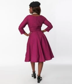 Plum & Black Polka Dot Genevieve Swing Dress 5 Plum & Black Polka Dot Genevieve Swing Dress -New Dress Store plum black polka dot genevieve swing dress 932267