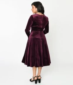 Plum Wine Velvet Swing Dress 5 Plum Wine Velvet Swing Dress -New Dress Store plum wine velvet swing dress 648672
