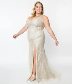 Plus Size Champagne Beaded Deco Harlow Wedding Dress -New Dress Store plus size champagne beaded deco harlow wedding dress 255751