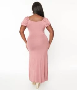 Plus Size Dusty Pink Off She Shoulder Maxi Dress -New Dress Store plus size dusty pink off she shoulder maxi dress 539937