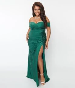 Plus Size Emerald Off The Shoulder Full Length Dress 7 Plus Size Emerald Off The Shoulder Full Length Dress -New Dress Store plus size emerald off the shoulder full length dress 125062