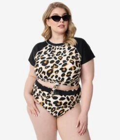 Plus Size Leopard Print Belted Swim Bottom 9 Plus Size Leopard Print Belted Swim Bottom -New Dress Store plus size leopard print belted swim bottom 116456