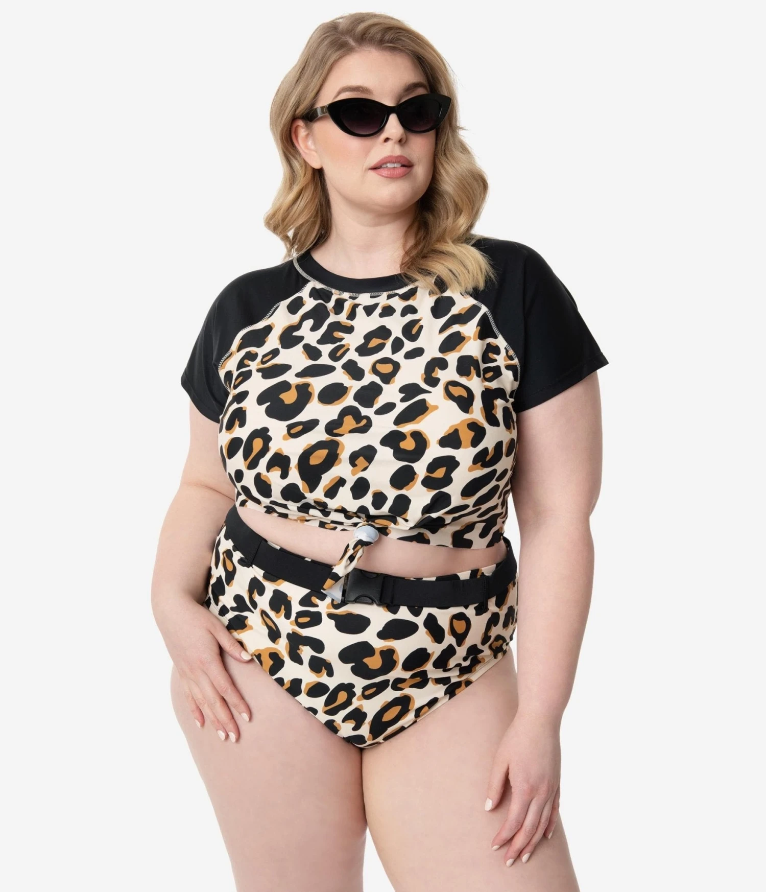 Plus Size Leopard Print Belted Swim Bottom 4 Plus Size Leopard Print Belted Swim Bottom - Image 4