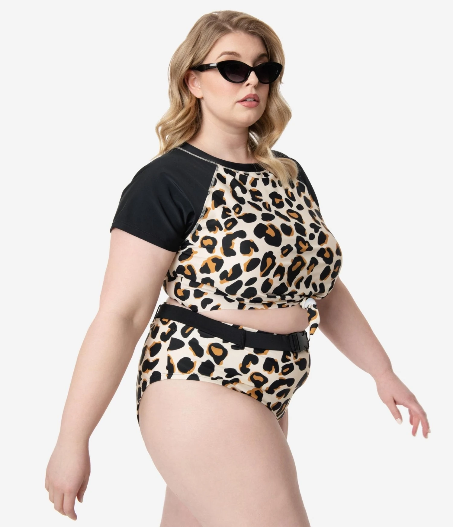 Plus Size Leopard Print Belted Swim Bottom 5 Plus Size Leopard Print Belted Swim Bottom - Image 5
