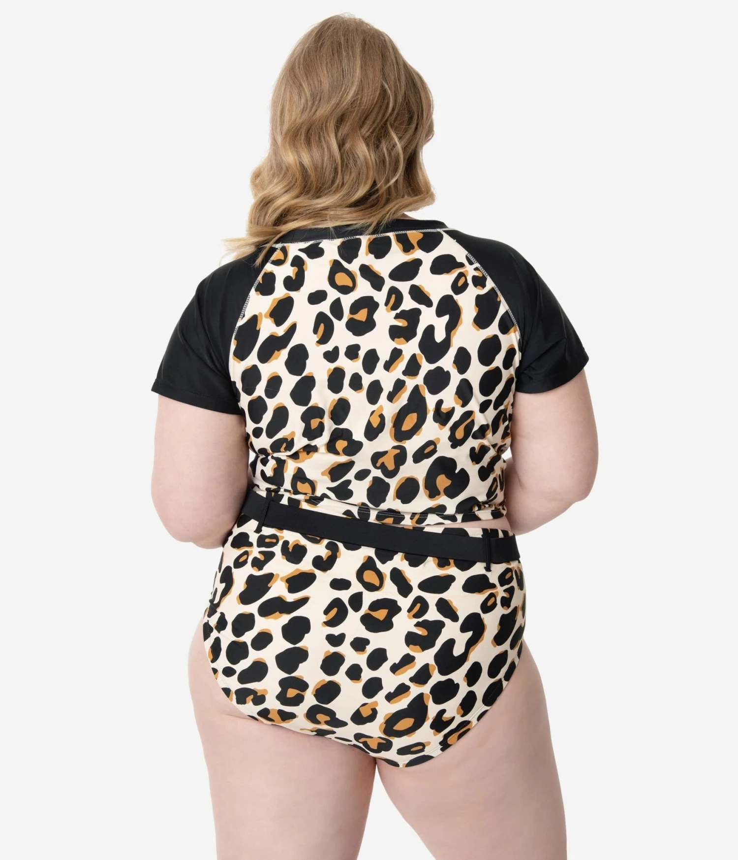 Plus Size Leopard Print Belted Swim Bottom 3 Plus Size Leopard Print Belted Swim Bottom - Image 3