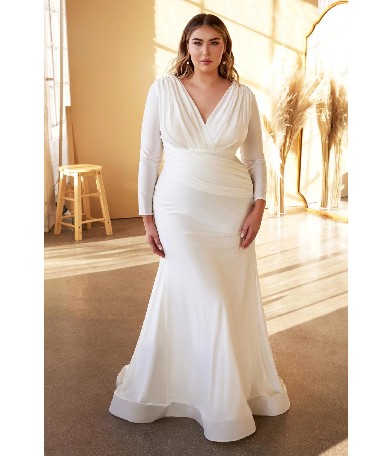 Cinderella Divine Plus Size White Mermaid Bridal Gown 1 Cinderella Divine Plus Size White Mermaid Bridal Gown