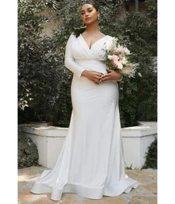 Cinderella Divine Plus Size White Mermaid Bridal Gown 5 Cinderella Divine Plus Size White Mermaid Bridal Gown -New Dress Store plus size white mermaid bridal gown 572114