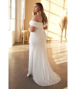 New Dress Store 15 New Dress Store -New Dress Store plus size white off the shoulder jersey bridal gown 191665