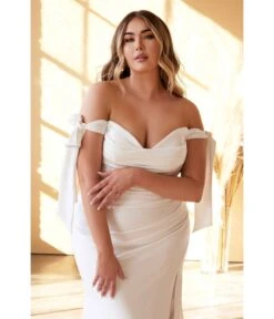 Cinderella Divine Plus Size White Off The Shoulder Trumpet Bridal Gown -New Dress Store plus size white off the shoulder trumpet bridal gown 586152