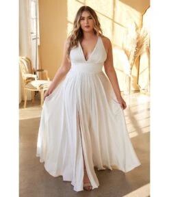 Cinderella Divine Plus Size White Satin A Line Bridal Gown 7 Cinderella Divine Plus Size White Satin A Line Bridal Gown -New Dress Store plus size white satin a line bridal gown 911227