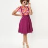 Purple Pinafore Flare Skirt