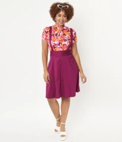 Purple Pinafore Flare Skirt -New Dress Store purple pinafore flare skirt 589011