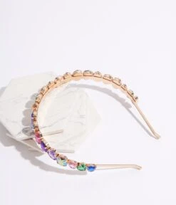 Rainbow Rhinestone Headband 5 Rainbow Rhinestone Headband -New Dress Store rainbow rhinestone headband 842143