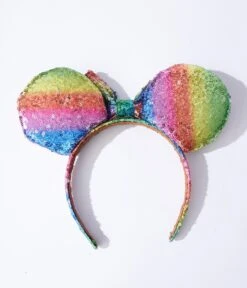 Rainbow Sequin Mouse Headband -New Dress Store rainbow sequin mouse headband 710676