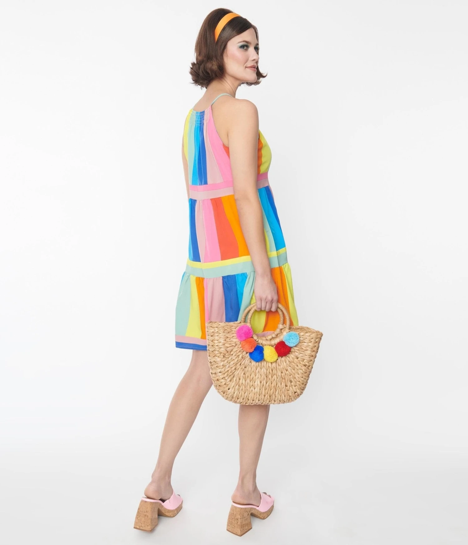 Rainbow Striped Shift Dress 2 Rainbow Striped Shift Dress - Image 2