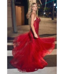 Cinderella Divine Red Beaded Sequin Strapless Mermaid Prom Dress 6 Cinderella Divine Red Beaded Sequin Strapless Mermaid Prom Dress -New Dress Store red beaded sequin strapless mermaid prom dress 627763