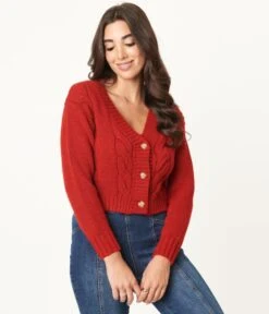 Red Crop Top & Cardigan Set -New Dress Store red crop top cardigan set 950048