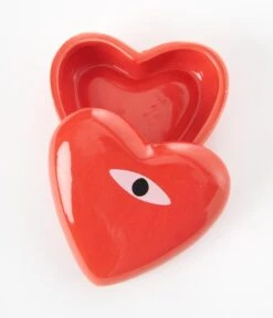 Red Heart Ceramic Jewelry Box