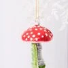 Red Magical Mushroom Glass Ornament