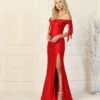 Red Off The Shoulder Prom Dress