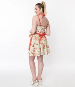 Red Orange Strawberry Fields Apron -New Dress Store red orange strawberry fields apron 946266
