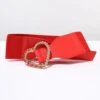 Red Rhinestone Heart Buckle Cinch Belt