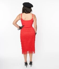 Red Some Like It Hot Fringe Wiggle Dress -New Dress Store red some like it hot fringe wiggle dress 987171