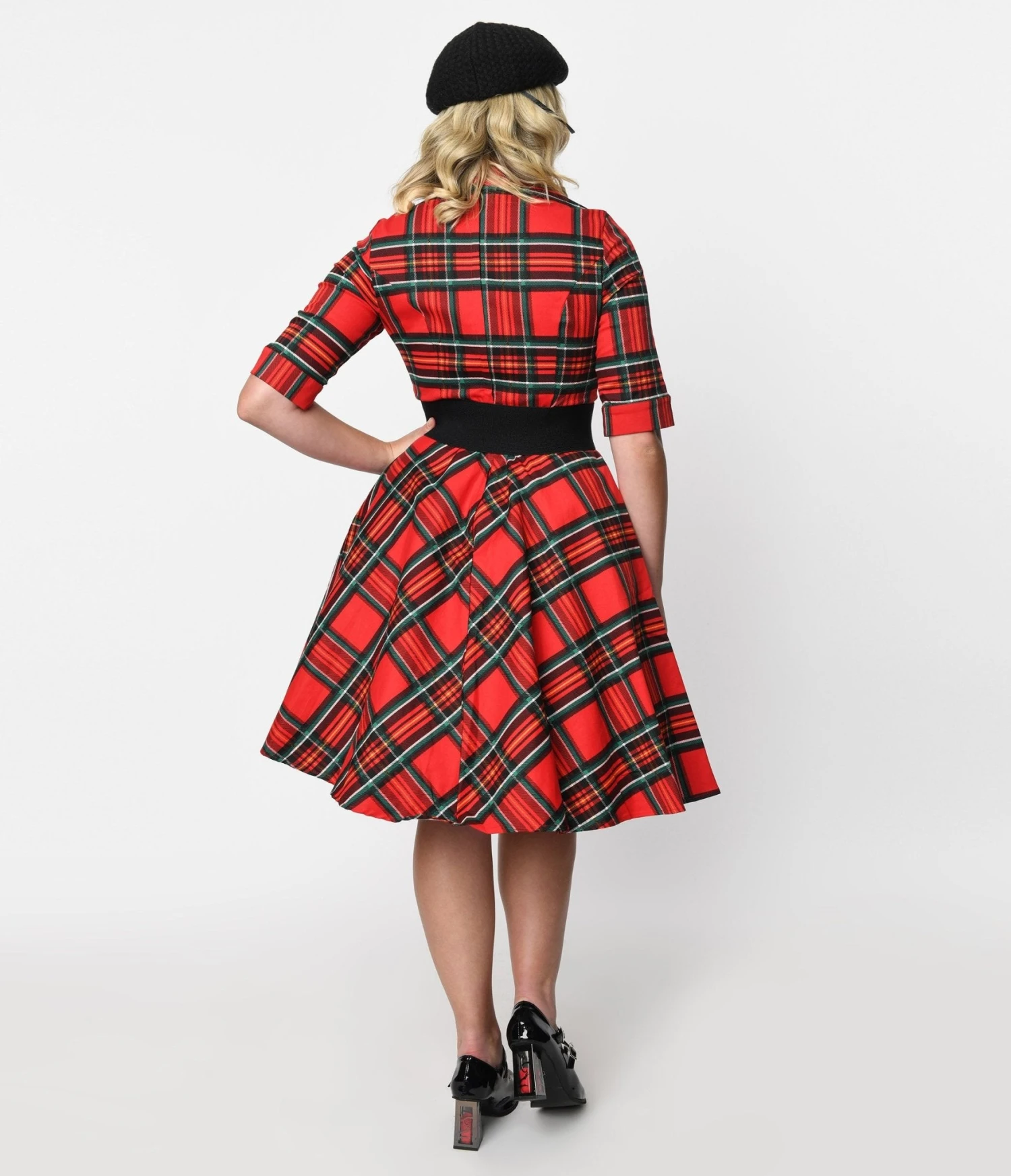Red Tartan Plaid Swing Dress 2 Red Tartan Plaid Swing Dress - Image 2