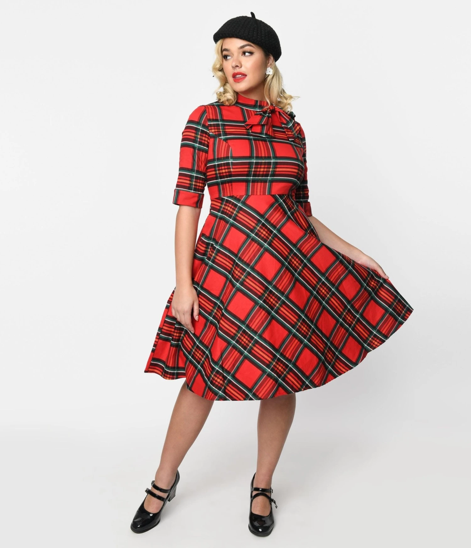 Red Tartan Plaid Swing Dress 3 Red Tartan Plaid Swing Dress - Image 3