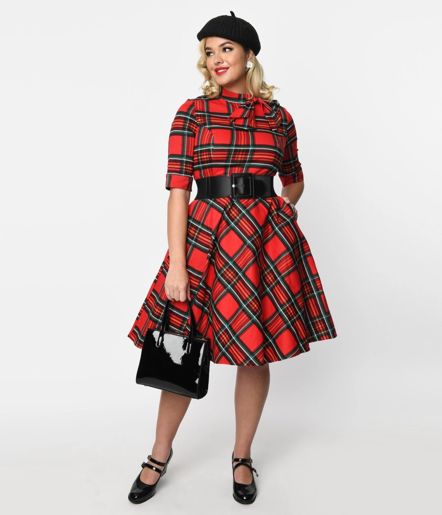 Red Tartan Plaid Swing Dress 1 Red Tartan Plaid Swing Dress