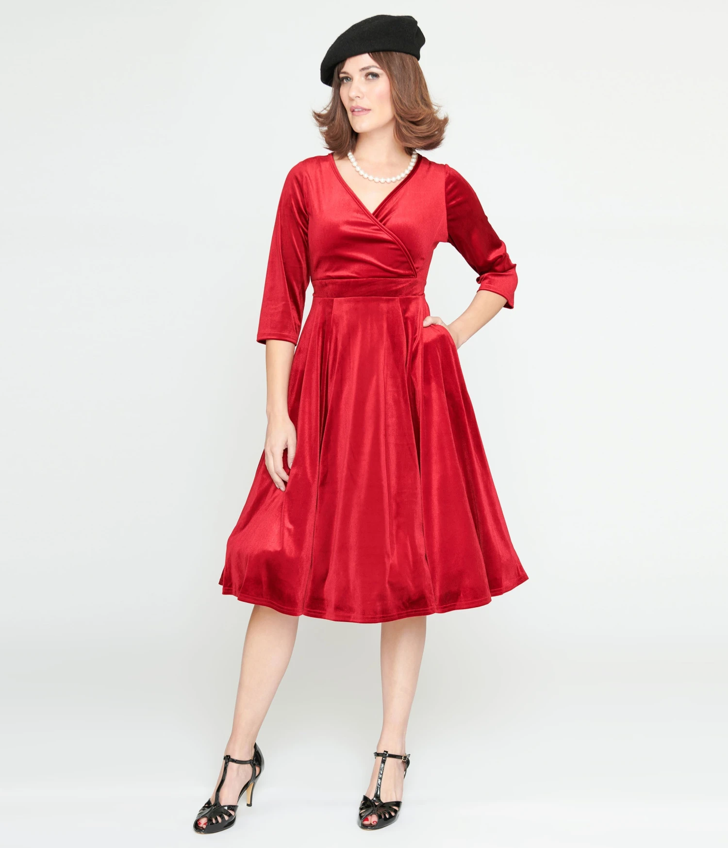 Red Velvet Lyra Fit & Flare Dress 2 Red Velvet Lyra Fit & Flare Dress - Image 2