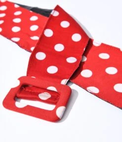 Red & White Polka Dot Wide Belt