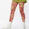 Retro Auburn Floral Print Tights