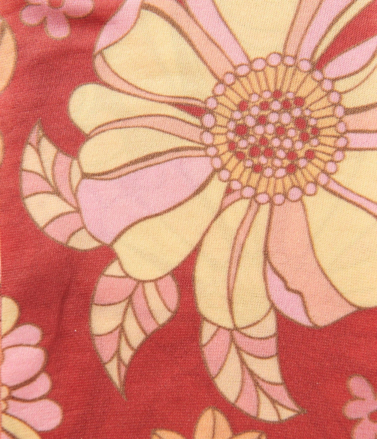 Retro Auburn Floral Print Tights 3 Retro Auburn Floral Print Tights - Image 3