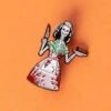 Retro Skeleton Waitress Enamel Pin