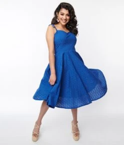 Royal Blue Eyelet Swing Sundress 10 Royal Blue Eyelet Swing Sundress -New Dress Store royal blue eyelet swing sundress 367177