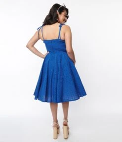 Royal Blue Eyelet Swing Sundress 8 Royal Blue Eyelet Swing Sundress -New Dress Store royal blue eyelet swing sundress 603630