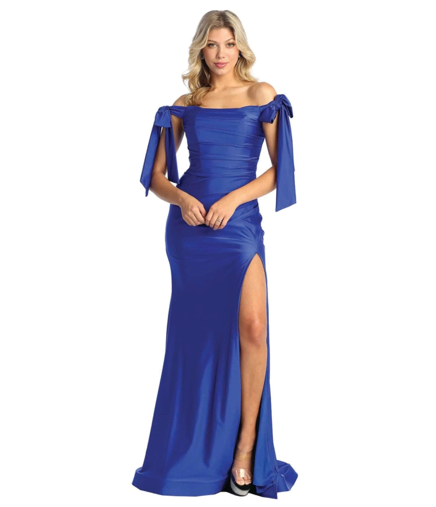Royal Blue Off The Shoulder Prom Dress 1 Royal Blue Off The Shoulder Prom Dress